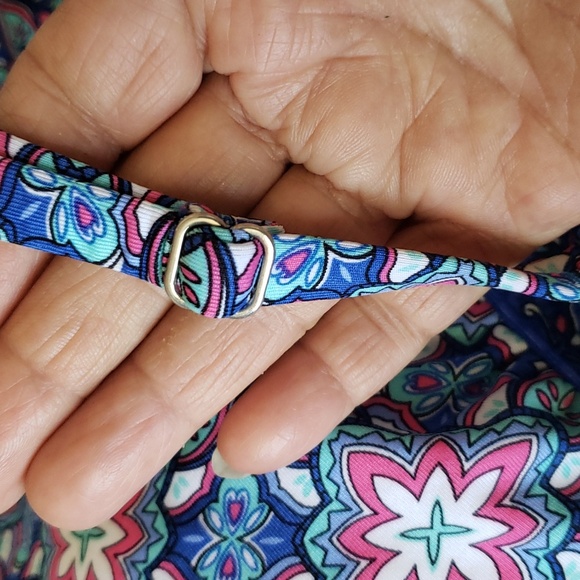 Coastal Zone By Jantzen Blue Floral Halter Swimming Top Only Women's Size L - Picture 13 of 13